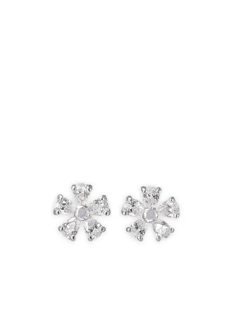 Anabela Chan 14K white gold and rhodium vermeil Mini Marguerite diamond earrings Silver ACEG31ESWGWD