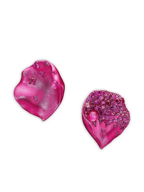 Anabela Chan 14k white gold and rhodium vermeil Petal sapphire and topaz earrings Silver ACAB25EAFARR