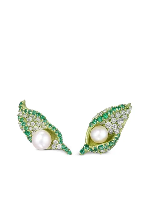 Anabela Chan 14K yellow gold and 18K gold vermeil Dew Drop Petal multi-stone earrings Gold AC23AB16EACAGE