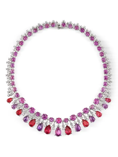 Anabela Chan 18K gold Tutti Frutti multi-stone necklace Pink AC20CL29NSWGFS