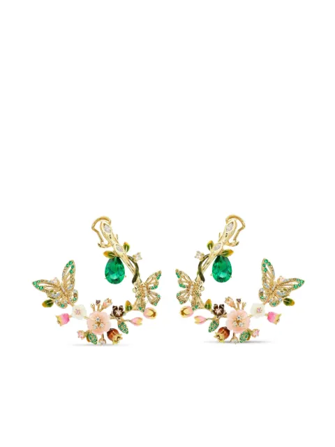 Anabela Chan 18kt gold vermeil Butterfly Garland multi-stone and diamond clip-on earrings Gold AC17BO06ESYGGE