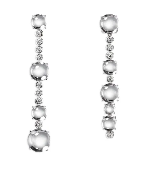 Anabela Chan 14K white gold and rhodium vermeil Dusk & Dawn Morse Code sapphire earrings Silver ACTF32ESWGWT