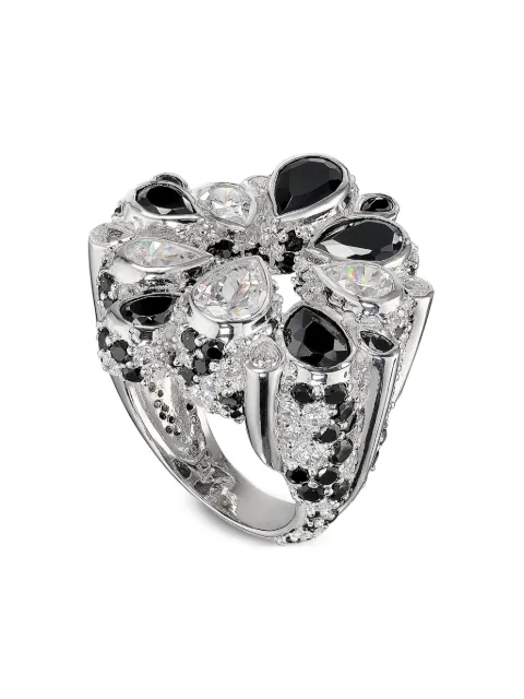 Anabela Chan 18kt white gold Panettone diamond ring Black AC24SN12RSWGBD