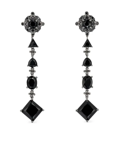 Anabela Chan 14K white gold and rhodium vermeil Tropical diamond earrings Silver AC23PC02ESBRBD