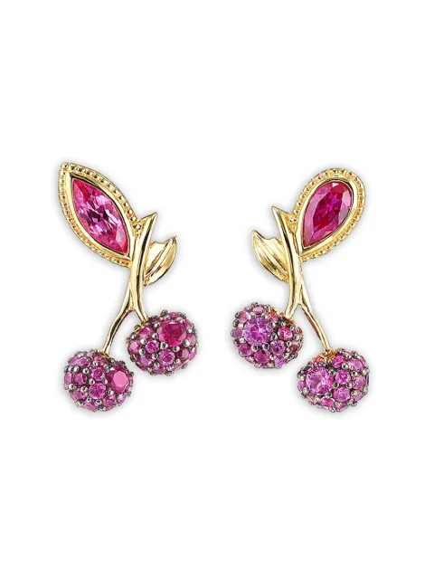 Anabela Chan 14K yellow gold and and 18K gold vermeil Cherry multi-stone earrings Gold AC18FF05ESYGRR
