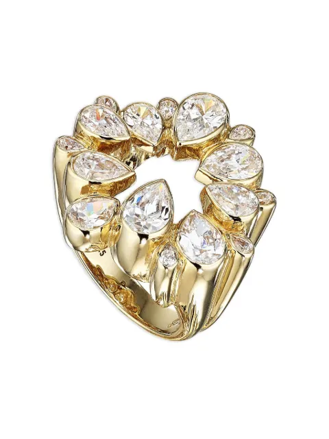 Anabela Chan 18kt gold vermeil Panettone diamond ring White AC19SN12RSYGWD