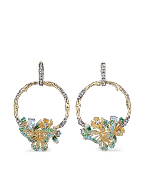 Anabela Chan 14K yellow gold and 18K gold vermeil Orchard multi-stone hoop earrings Gold AC18BO18ESYGBA