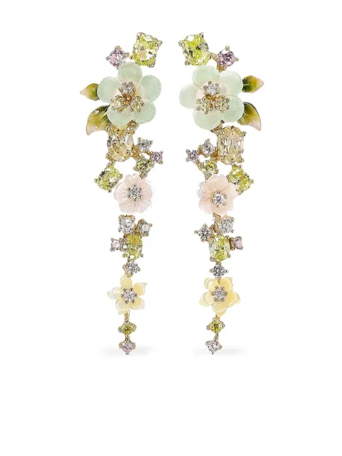 Anabela Chan 14K yellow gold and 18K gold vermeil Primrose Vine multi-stone earrings Gold ACBO25ESYGYS