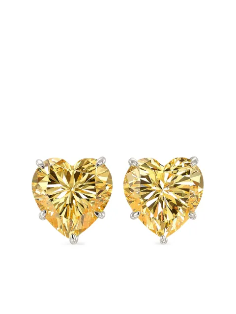 Anabela Chan 14K white gold and rhodium vermeil Heart diamond earrings Silver ACLH22ESWGCD