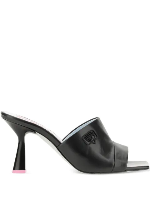 Chiara Ferragni 85 mm square-toe heeled sandals Black CF2943001