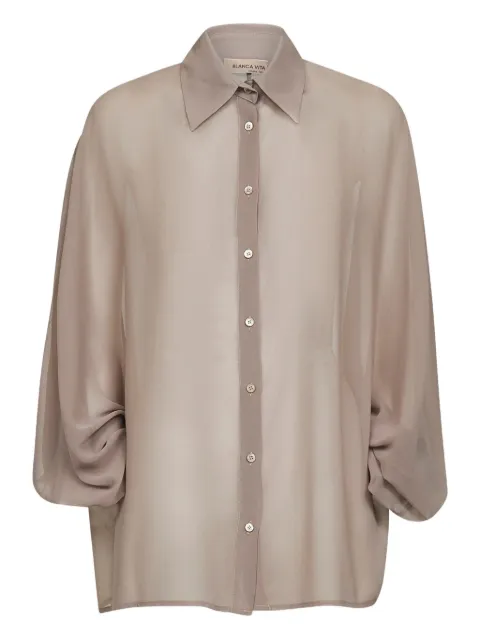 Blanca Vita satin shirt Neutrals CUCUMBER1581