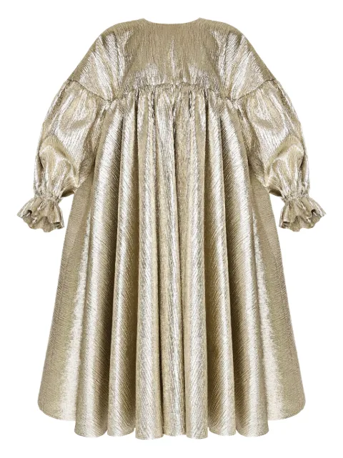 ANOUKI metallic pleated midi dress Neutrals FI14DR