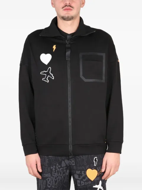 BOSS zip appliqué sweatshirt Black 5047638710240276001