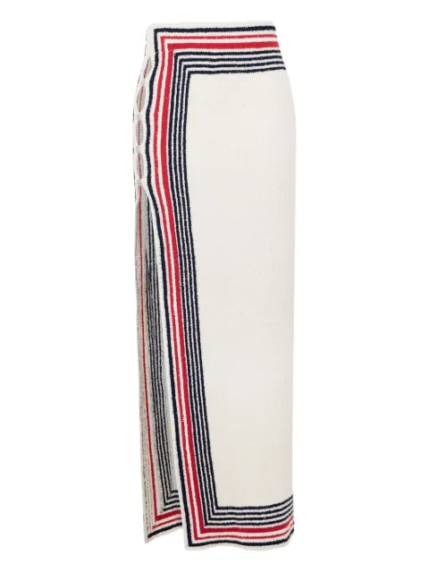 Rabanne striped knitted skirt Neutrals 25AMJU081ML0319