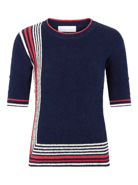 Rabanne striped knitted top Blue 25AMPU045ML0319