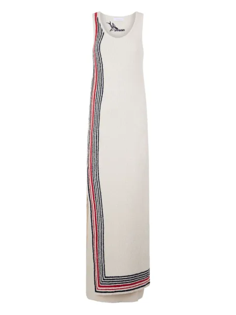 Rabanne striped sleeveless maxi dress Neutrals 25AMRO132ML0319
