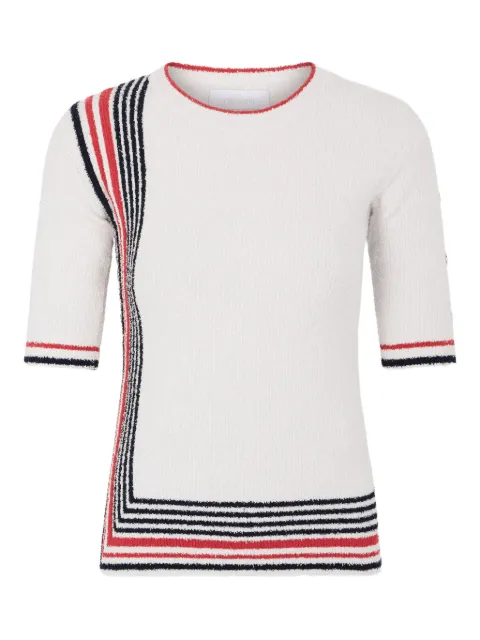Rabanne striped knitted top Neutrals 25AMPU045ML0319