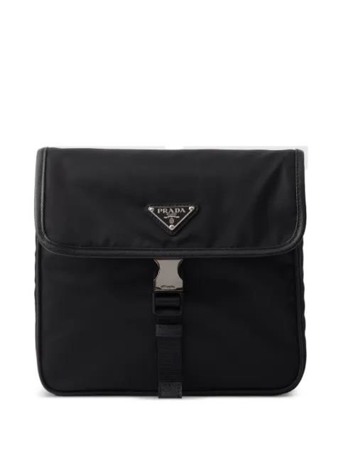 Prada re-nylon and saffiano leather shoulder bag Black 2VD077VOOO2DMH