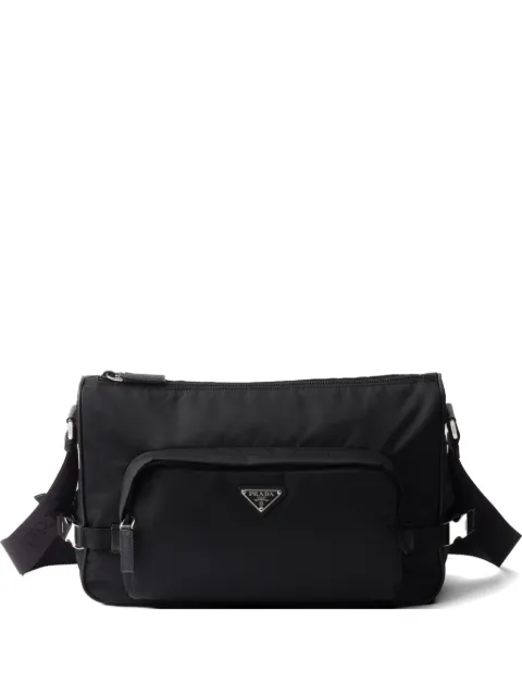 Prada large Re-nylon and Saffiano leather shoulder bag Black 2VH191VOOO2DMG
