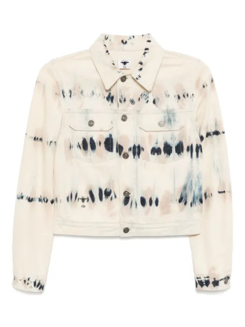Christian Dior Pre-Owned tie-dye printed denim jacket White DPBON8585