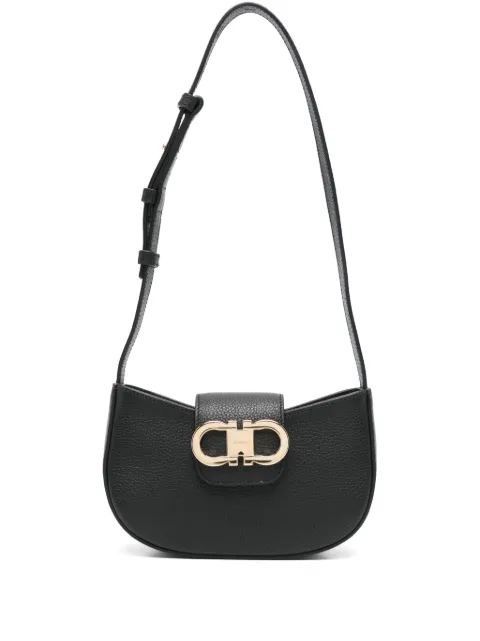 Ferragamo double Gancini mini shoulder bag Black 785940