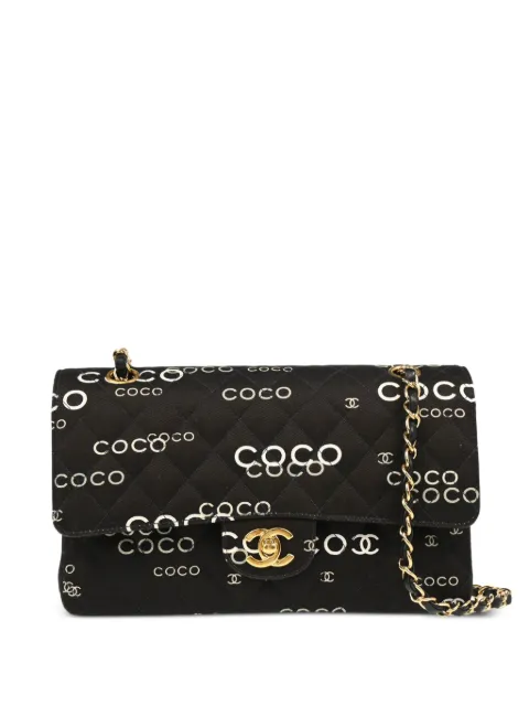 CHANEL Pre-Owned 2002 medium Coco Classic Double Flap shoulder bag Black 7392625
