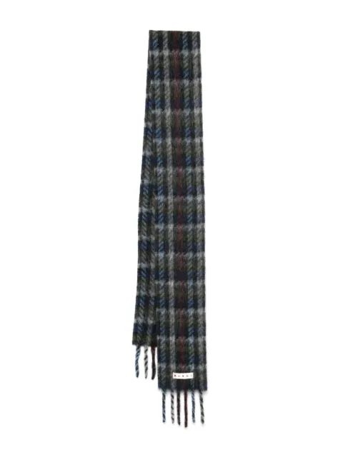 Marni logo-patch scarf Blue SCZC0077Y0UAW050