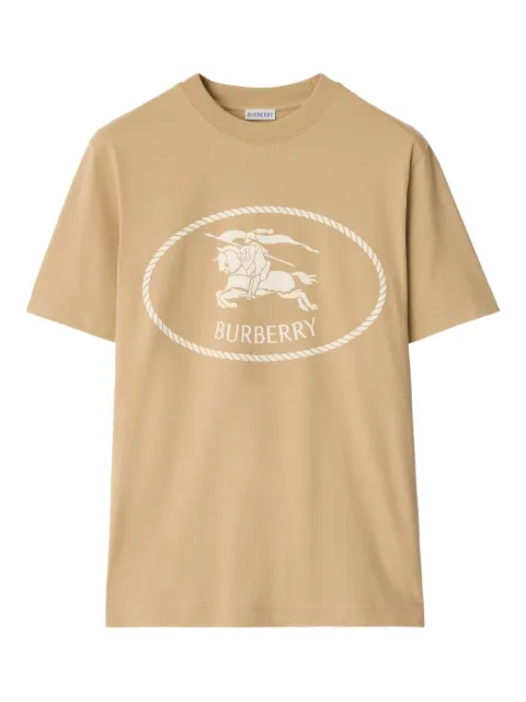 Burberry Knight stamp cotton T-shirt Neutrals 8112805