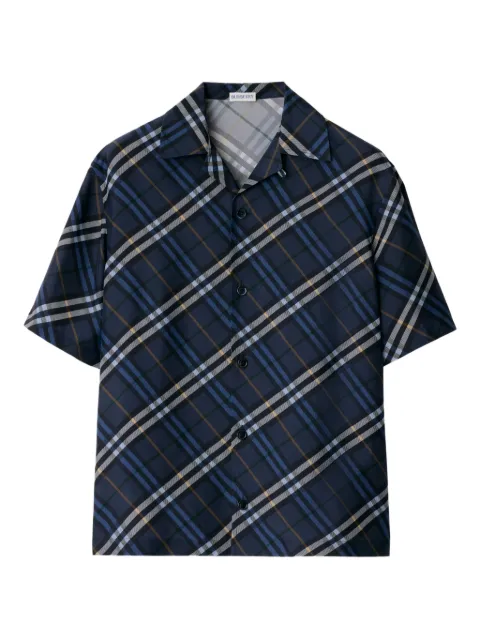 Burberry checked silk shirt Blue 8113304