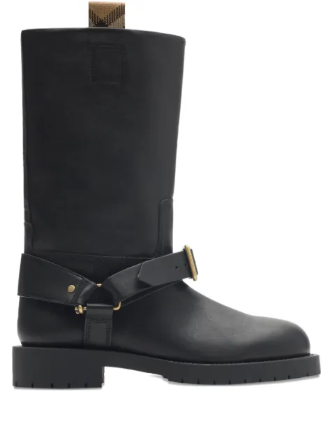 Burberry Equestrian Knight leather boots Black 8111737