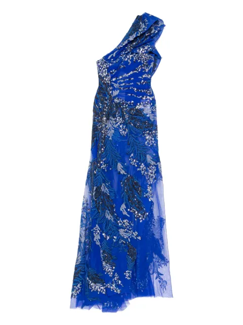 Saiid Kobeisy one-shoulder embroidered dress Blue RTWSS2561