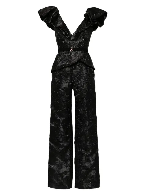 Saiid Kobeisy brocade jumpsuit Black RTWSS2528