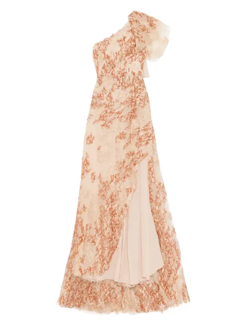Saiid Kobeisy one-shoulder embroidered dress Gold RTWSS2538