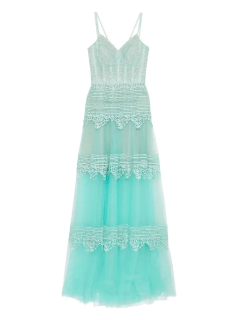 Saiid Kobeisy lace long dress Green RTWSS2534
