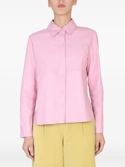 Alysi leather button-down shirt Pink 252206A2250BUB
