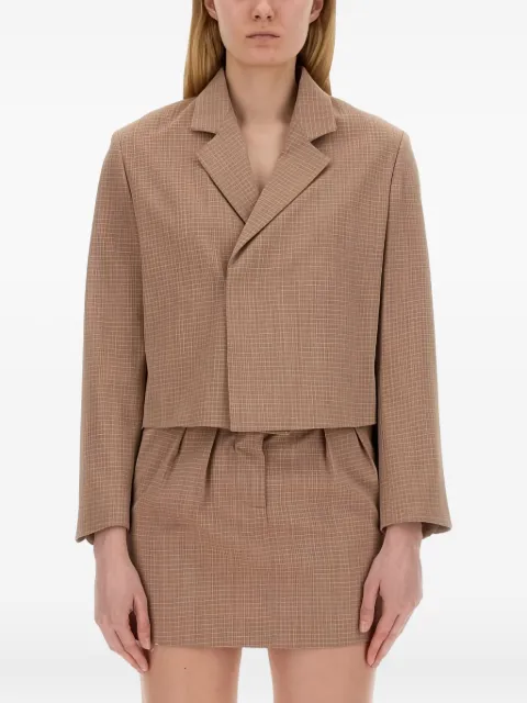 Alysi checked cropped jacket Neutrals 153813A3009