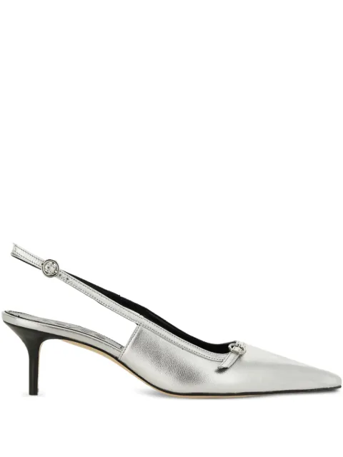 Aeyde Saba slingback pointed-toe pumps Silver HLTP55ST138
