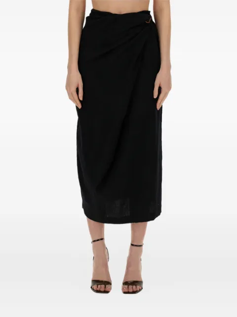 Alysi draped knot-detail midi skirt Black 153014A3224