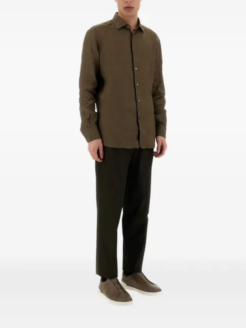Zegna dart-detailed trousers Brown 915F21A977PM12202