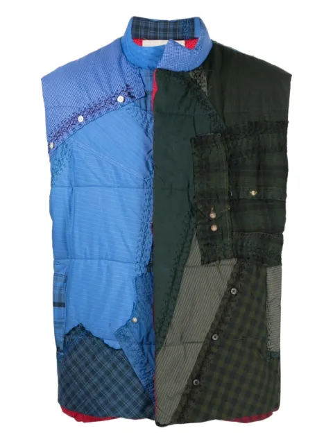 By Walid Teddy patchwork padded gilet Blue 1709930NW