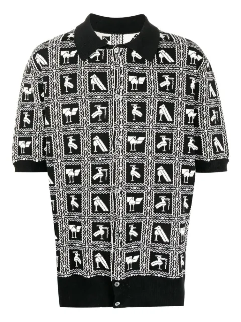 4SDESIGNS graphic-design short-sleeve shirt Black HHAW253290290491