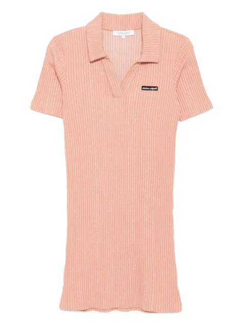 Maison Kitsuné ribbed polo dress Pink OW01612KA0017