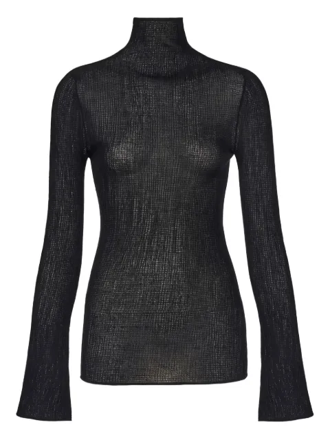 Ferragamo high-neck flared-cuff sweater Black 752290