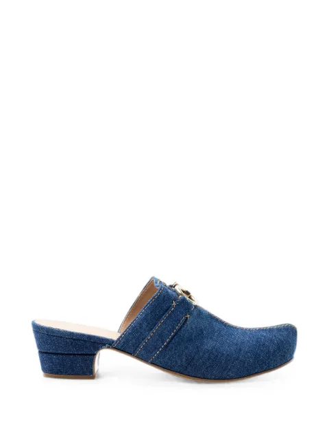 Ferragamo denim Gancini-detail mules Blue 752536