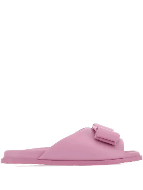 Ferragamo bow-detail leather flat sandals Pink 749547