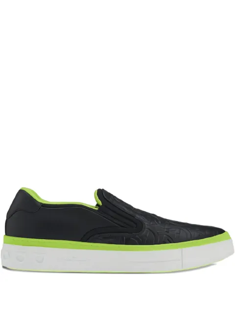 Ferragamo embossed-logo slip-on Black 750056