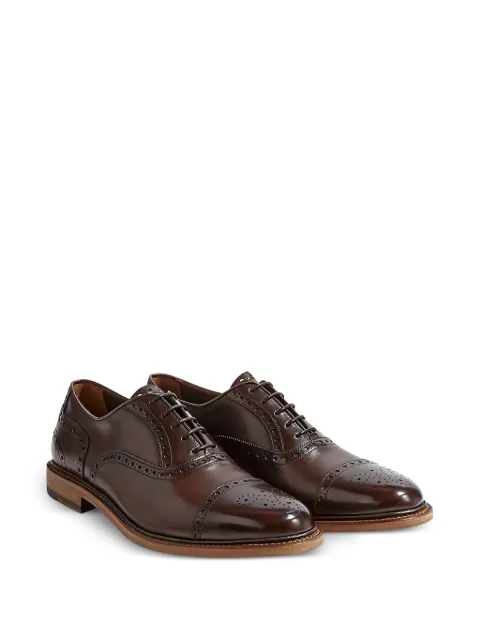 Ferragamo brogue leather Oxford shoes Brown 729351