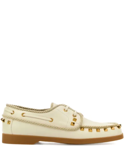 Valentino Garavani Rockstud boat shoes Neutrals WS0LR5TKZ