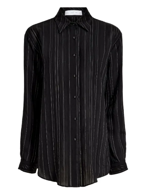 Proenza Schouler White Label Raven stripe woven shirt Black WL2534541BY337