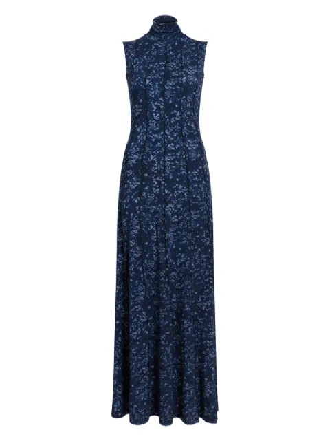 Proenza Schouler White Label high-neck sleeveless floral dress Blue WL2533573JYP077ET